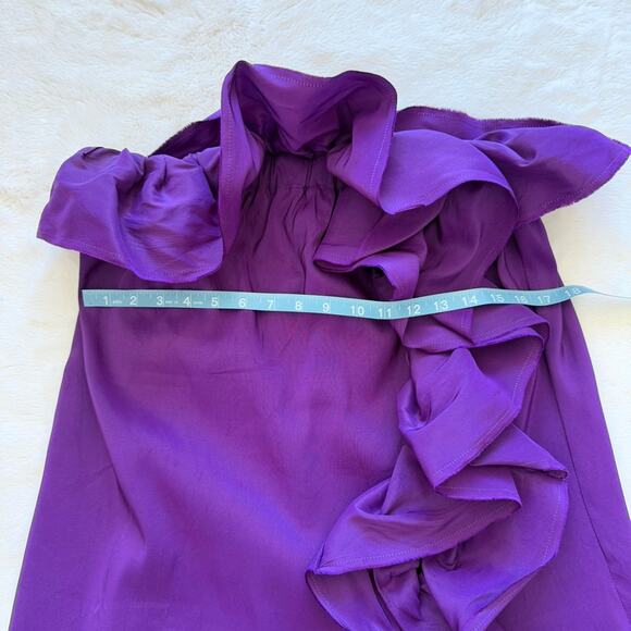 LANVIN by Alber Elbaz Purple Silk Strapless Dress Size 42 FR or 10 US Authentic - Picture 7 of 8